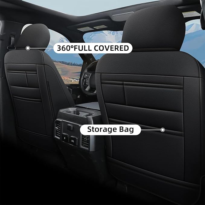 AOMSAZTO Seat Covers for Ford F150 XL XLT: 2015-2024 SuperCrew & F250 F350 F450 - Image 3