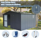 IKERY Extra - Large Galvanized Steel Storage Shed - 11' x 12.5' - Image 3