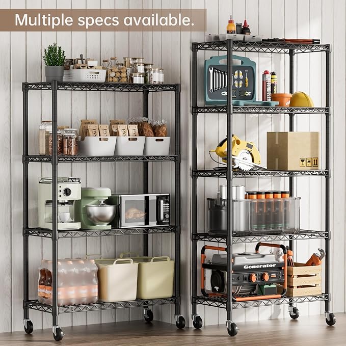 SINGAYE 4 Garage Heavy Duty Shelving Unit Kitchen Pantry Close Home Organizers - Image 8