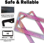 License Plate Frame Multicolor License Plate Holder Shining Rainbow Gradient - Image 4