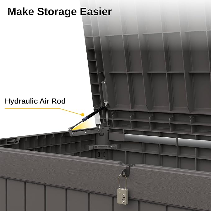 EAST OAK Outdoor Storage Box, 230 Gallon Deck Box, Waterproof, UV-Resistant - Image 4