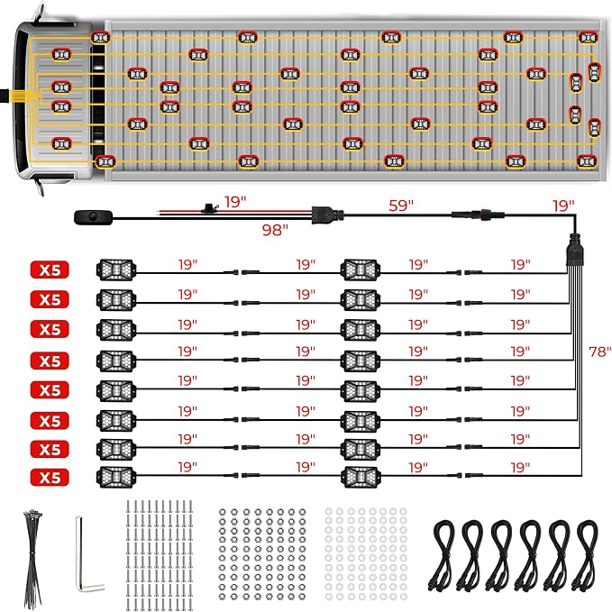40 Pods Pure White LED Rock Lights Kit - Image 5