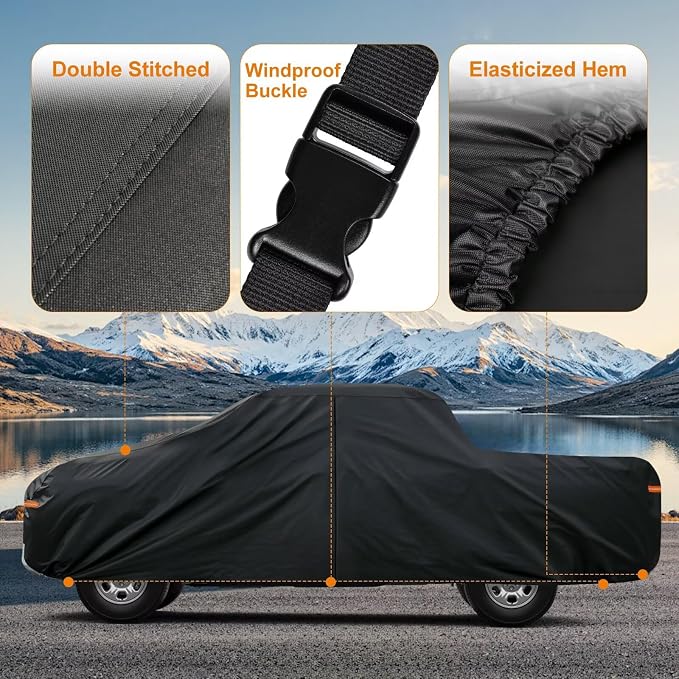 Kayme Truck Cover Custom Fit GMC Sierra Extended Cab Short Bed. Full Exterior - Image 4
