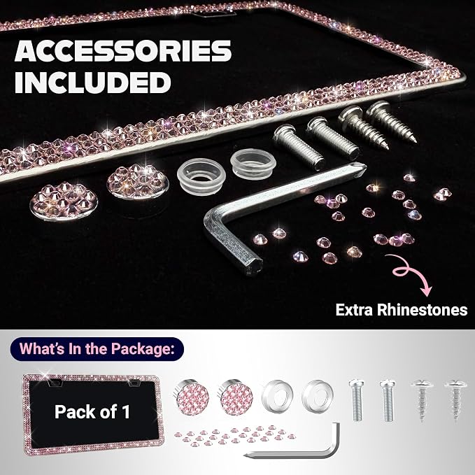 Glamorous Bling License Plate Frame - Image 3