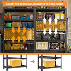 59"H Garage Shelving Heavy Duty Rack, 2400 LBS Large Capacity 4 Tier Adjustable - Image 3