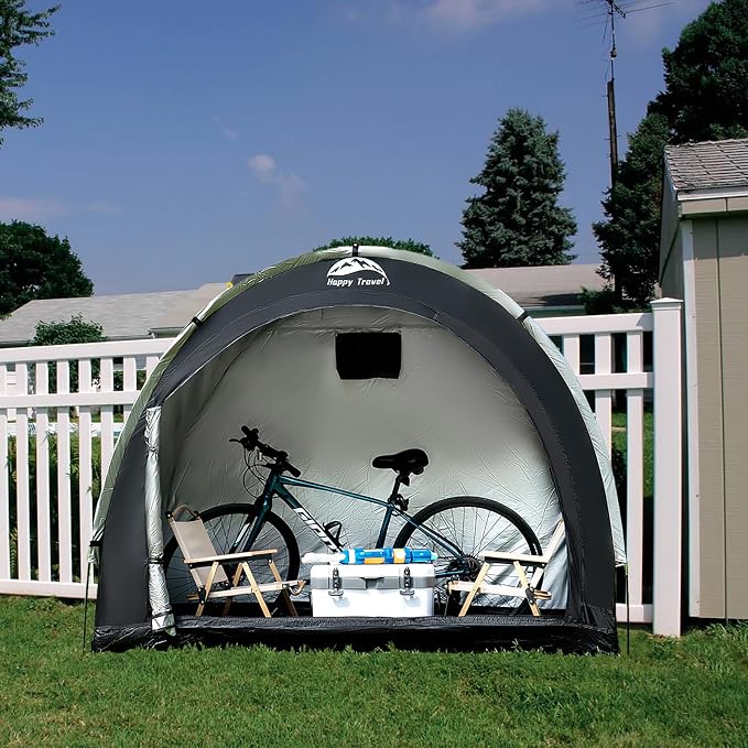 Happy Travel Bike Storage Tent Shed, Outdoor Waterproof Bicycle Covers Shelter - Image 7