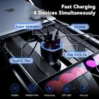 iPhone 16/15 Car Charger Adapter, 78W 4 Port USB C Car Charger - Image 2