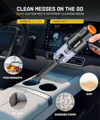 Car Vacuum Portable Cordless, High Power Suction & Blower, Wireless Handheld - Image 4