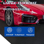 BESEA 4 x 10 FT Garage Floor Mat, Heavy Duty Diamond Plate Rubber Parking Mat – - Image 6