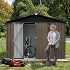 8 x 6 FT Outdoor Storage Metal Shed, Bike Garden Tool Shed - Image 2