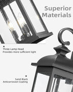 FEMILA 26" Outdoor Wall Light, Large Exterior Wall Light Fixtures, 3 Light - Image 2
