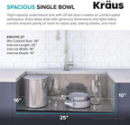 KRAUS Kore Workstation 27-inch Undermount 16 Gauge Stainless Kitchen Sink - Image 3