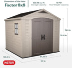 Keter Factor 8x8 Foot Large Resin Outdoor Shed - Image 3