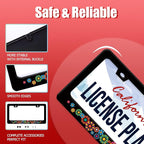 Colorful Hippie Flowers License Plate Frame Beautiful Floral License Plate - Image 2