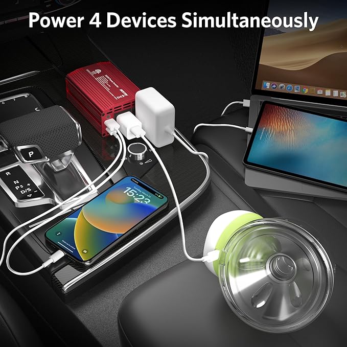 BESTEK 300W Car Power Inverter - 12V DC to 110V AC Converter - Image 5