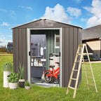 8 x 4 FT Outdoor Storage Shed, Large Metal Utility Garden Shed by Favfurish