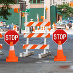 Geetery 6 Pcs Stop Signs 12 x 12 Inches PVC Traffic Cones Top Warning Signs - Image 7