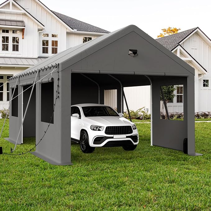 12x20 Carport, Heavy Duty Carport Canopy Garage by BENASS