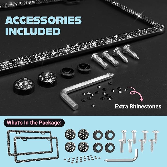 Elegant Bling License Plate Frames - Image 3