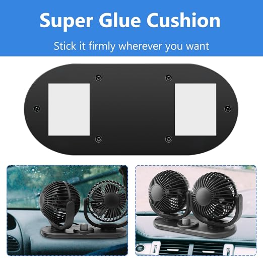 12V Car Fans Cooling Air Fan Powerful Dashboard Electric Dual Car Fan Cigarette - Image 4