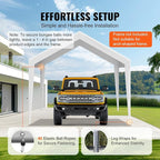 VEVOR Carport Replacement Canopy Cover 10 x 20 ft, Garage Top Tent Shelter Tarp - Image 6