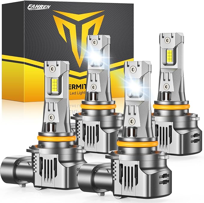 FAHREN 9005 9006 LED Bulbs Combo, 000LM 10X Ultra-Bright HB3 HB4 Bulbs by Fahren