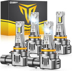 FAHREN 9005 9006 LED Bulbs Combo, 000LM 10X Ultra-Bright HB3 HB4 Bulbs by Fahren