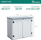 YITAHOME Outdoor Resin Storage Sheds, 39 in Height Lockable Waterproof - Image 7