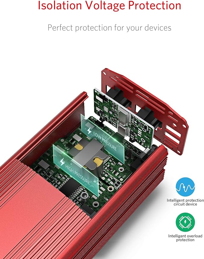 BESTEK 500W Power Inverter DC 12V to 110V AC Converter - Image 3