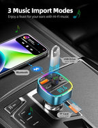Nulaxy Bluetooth FM Transmitter, MP3 Player Support, TF Card & USB Disk - Image 4