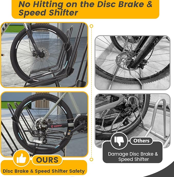 4 Floor Bike Rack, Safeguard Disc Brakes & Derailleurs Design, Waterproof - Image 2