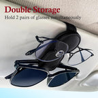 KIWEN Sunglasses Holder for Car Visor, Magnetic Leather Sunglass Eyeglass - Image 3