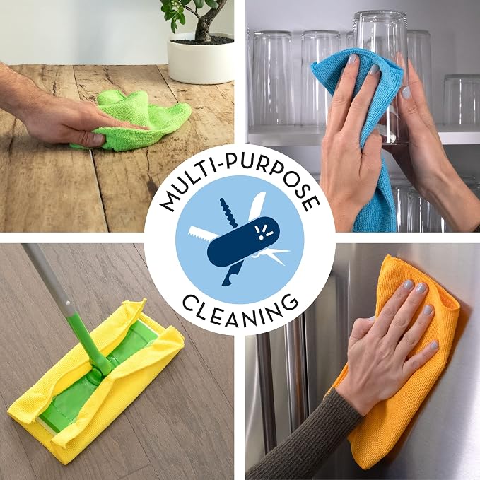 S&T INC. 100 Pack Microfiber Cleaning Cloth, Bulk Towels - Image 4