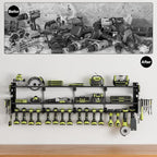 64" Power Tool Organizer Wall Mount, 16 Slots, 3-Tier Drill & Cordless Tool - Image 4