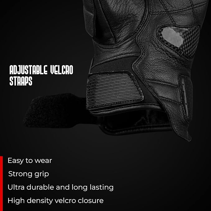 J.A.G. Leather Motorcycle Gloves - Image 5
