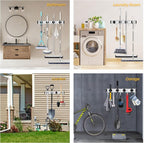Broom Holder Wall Mount, 4 Star Roller Clips & 5 Extra Long Hooks, Thickened - Image 6