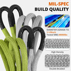 Kinetic Recovery Tow Rope 1-1/8" x20ft Offroad Snatch Strap 48000lbs Heavy Duty - Image 2