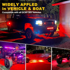 Nicoko 4Pods Pure Red LED Rock Lights 72 pcs LEDs high Power Rock Lights Neon - Image 6