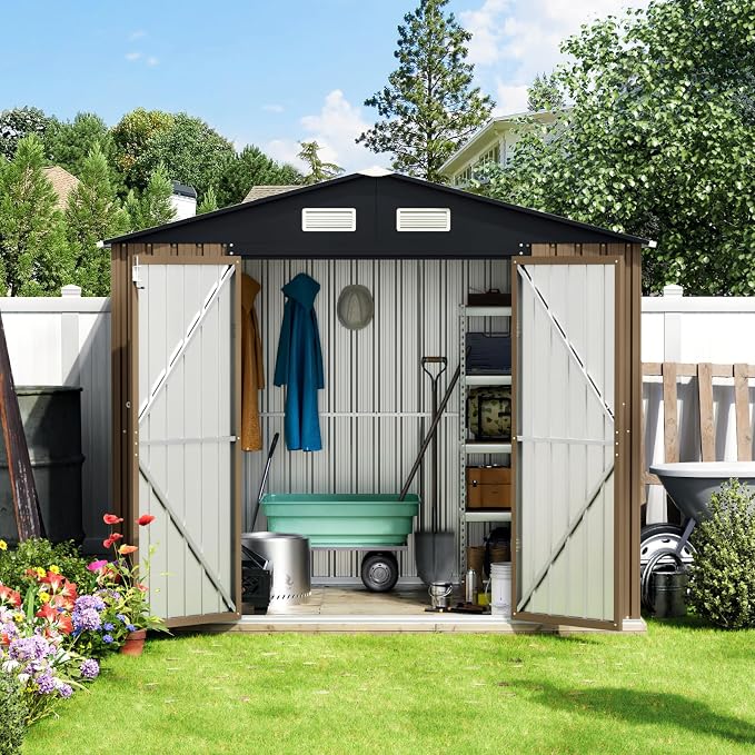 8X6FT Outdoor Steel Storage Shed - Image 7