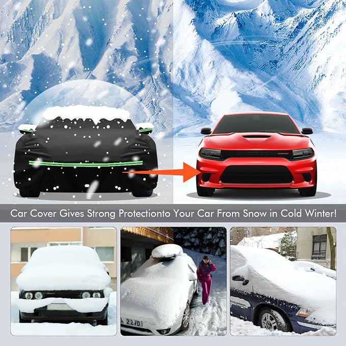 for 2006-2021 Dodge Charger Car Cover 210D Outdoor Waterproof UV Sun Rain Snow - Image 6