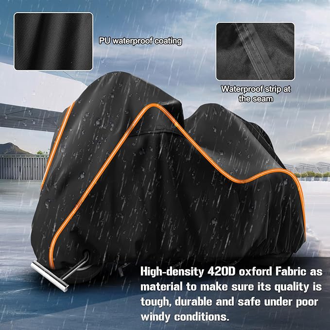 420D Motorcycle Cover for Trike Models Freewheeler, Tri Glide Ultra and CVO - Image 3