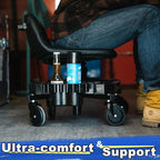 Rolling Stool with Wheels, Adjustable Height Pneumatic Garage Work Mechanic - Image 8
