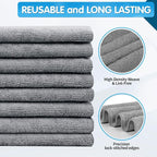 FIXSMITH Grey Microfiber Cleaning Cloth -Pack of 8, Highly Absorbent Cleaning - Image 2