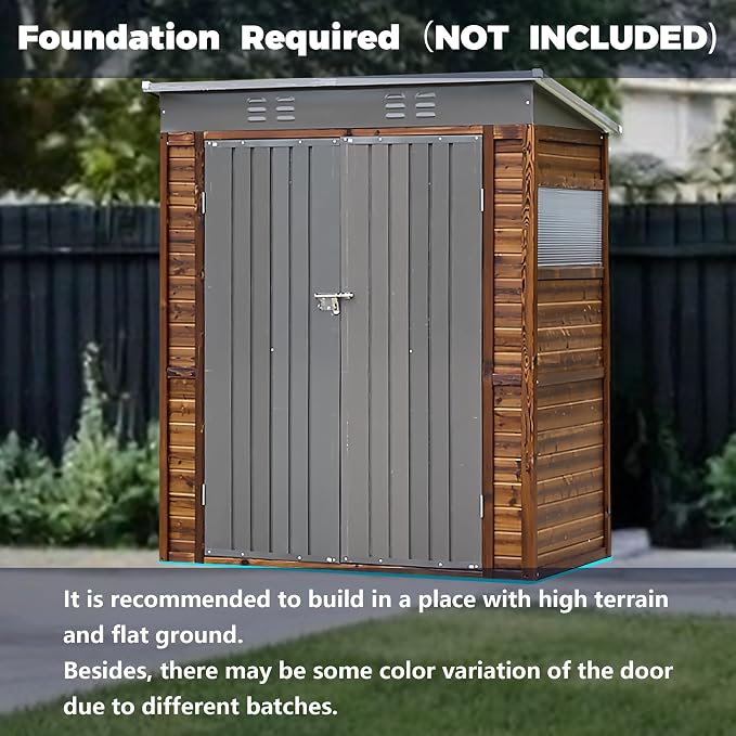 MyVoice 3x5 FT Wooden Outdoor Storage Shed - Image 8