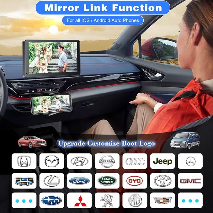 Portable Wireless with Apple CarPlay and Android Auto Screen - Image 5
