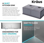 KRAUS Kore 33-Inch Undermount Workstation 16 Gauge Double Bowl Stainless Steel - Image 11