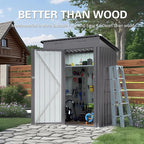 IKERY 5X3 FT Metal Outdoor Storage Shed, Tool Shed - Image 5
