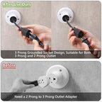Feekoon 1 Pack 3 Outlet Light Socket Adapter, Convert E26/E27 Bulb Socket to 3 - Image 4