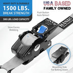 HandT USA Based Retractable Ratchet Straps 1in x 6ft - Image 2