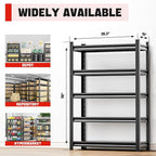 5-Tier Heavy Duty Steel Garage Shelving Unit, Adjustable Metal Utility Shelves - Image 2